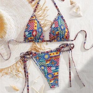 Colorful Boho Bikini Set Sz LG (8/10)